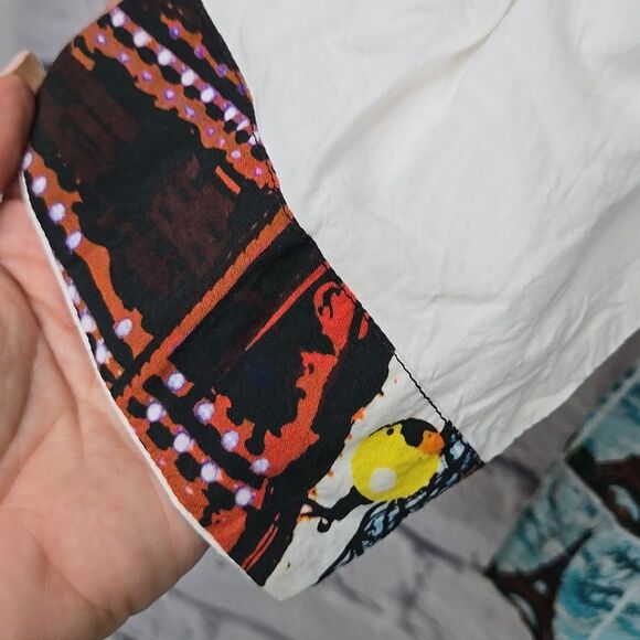 Pith Wanderlust Paris Eiffel Tower Blouse White Printed Top Unique Artistic Fun - Picture 9 of 13